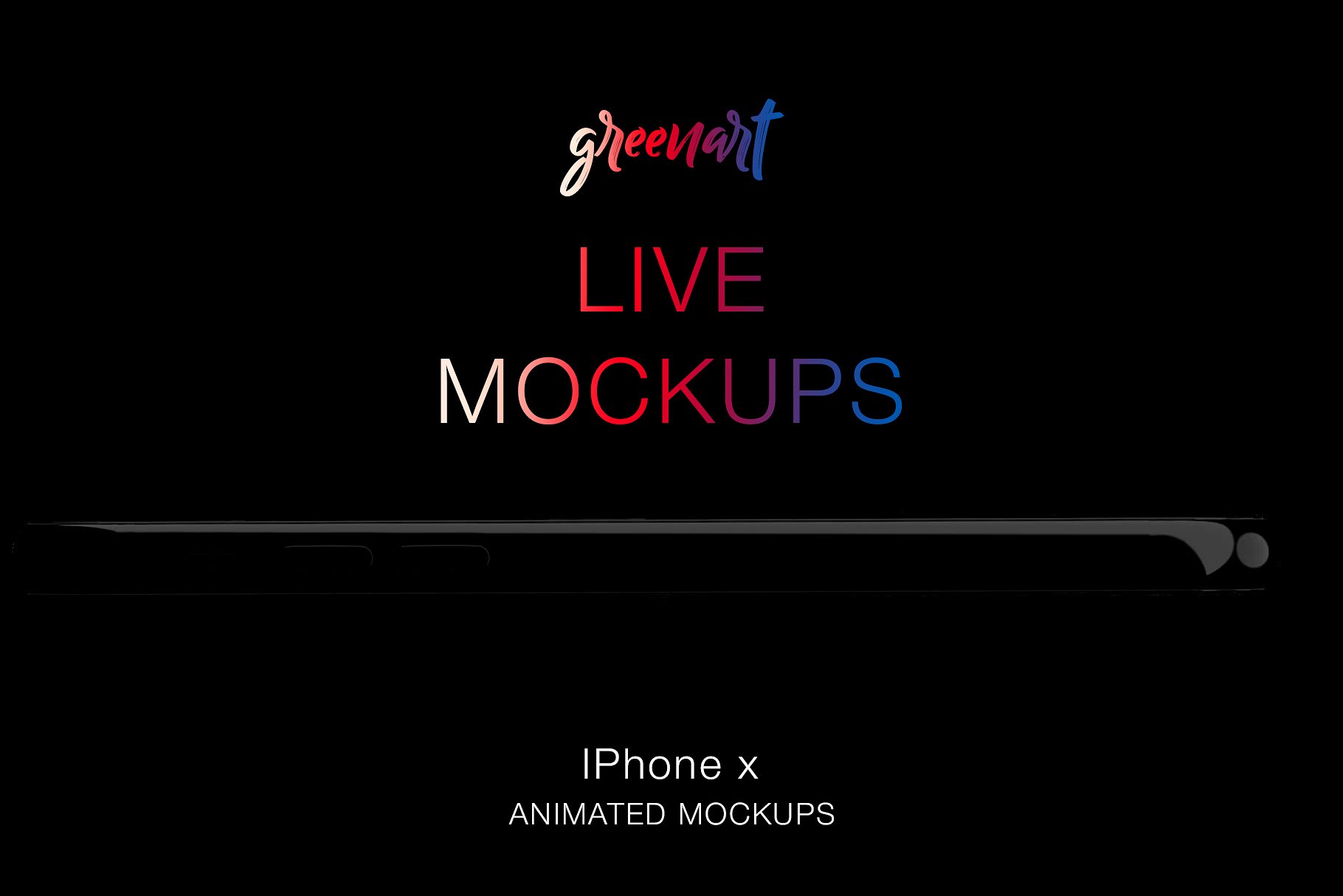 独特的动画iPhone X展示模型mockups下载[psd]插图
