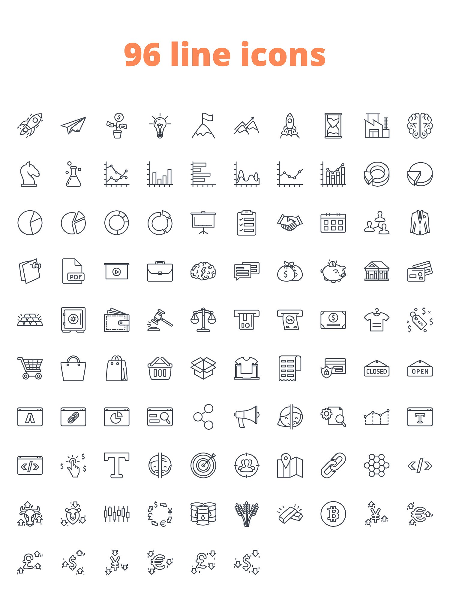 288枚企业主题图标 288 Business Icons（三种风格）插图(5)