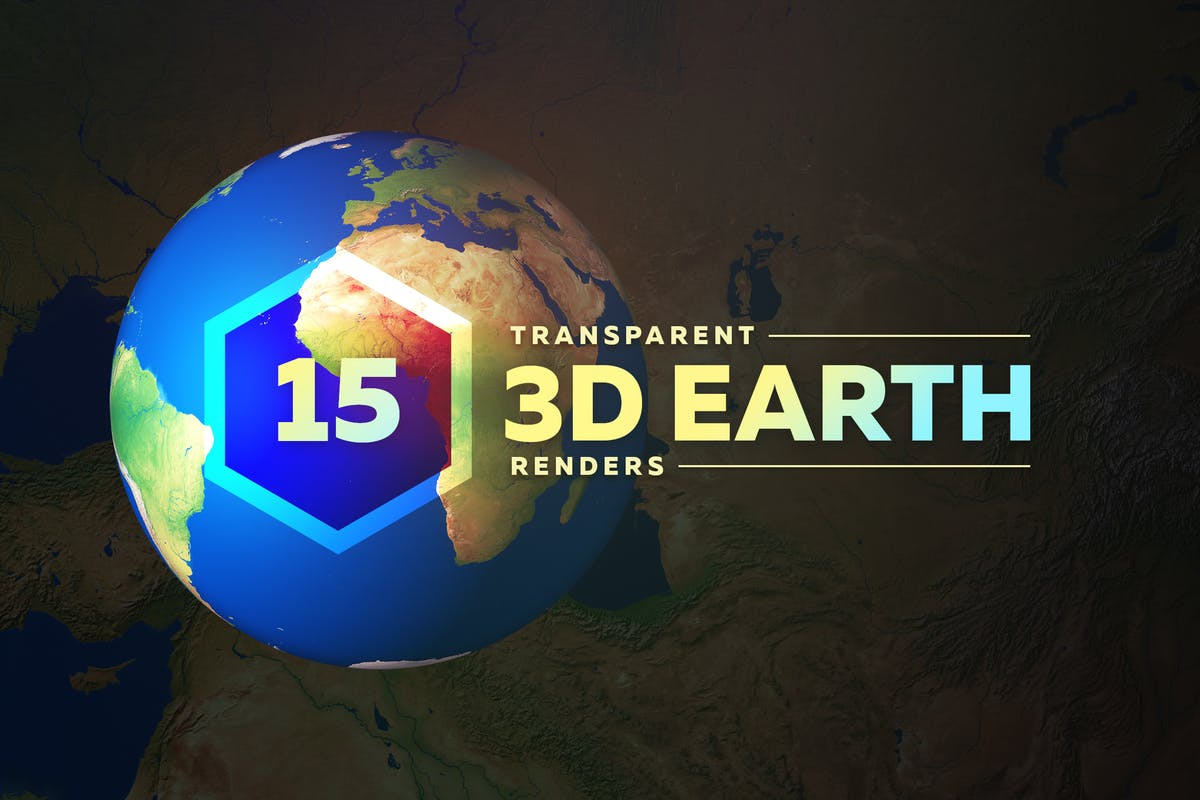 高品质的3D地球渲染插画 3D Earth Render Without Clouds插图