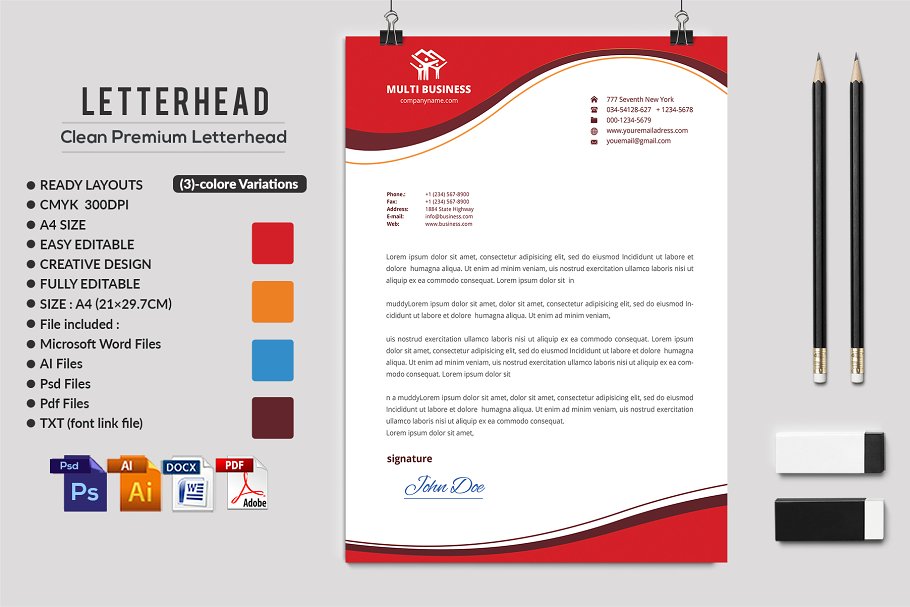 10款企业品牌信笺模板 Letterhead Bundle插图(11)