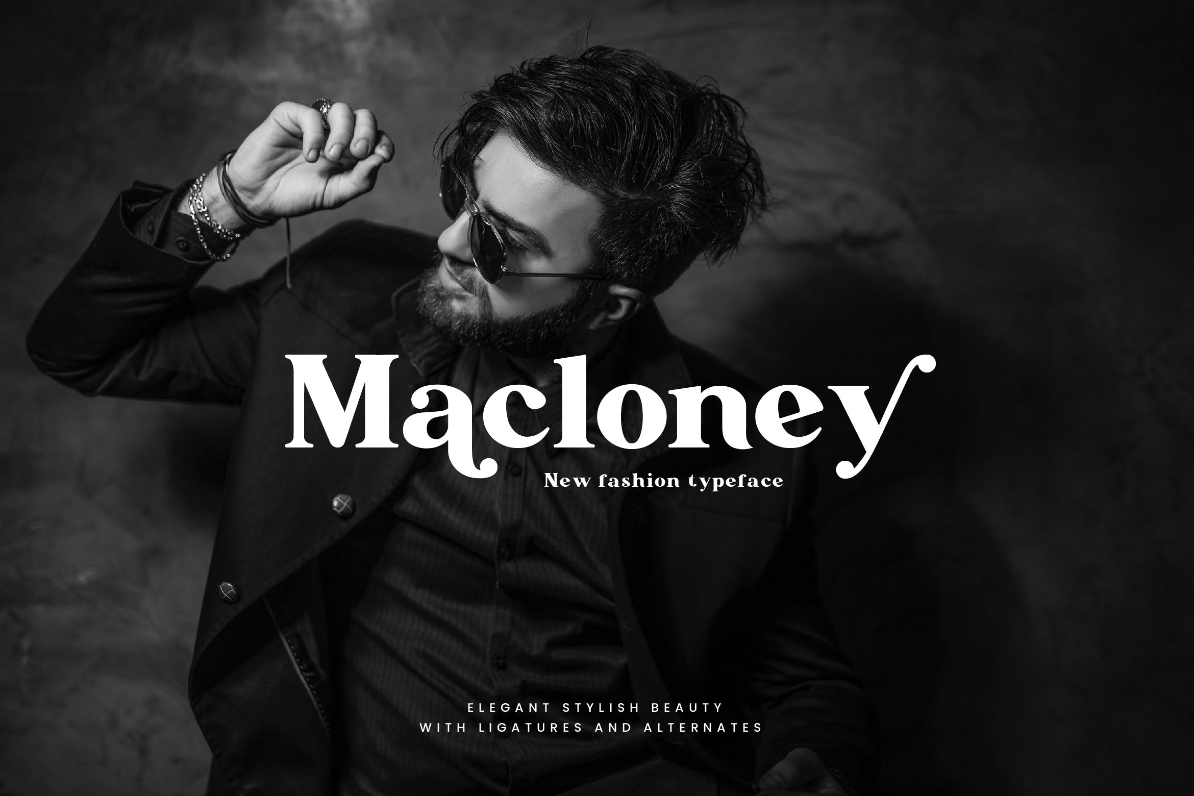 一款平面设计绝配的大胆优雅粗体衬线英文字体 Macloney – Bold Serif Font插图
