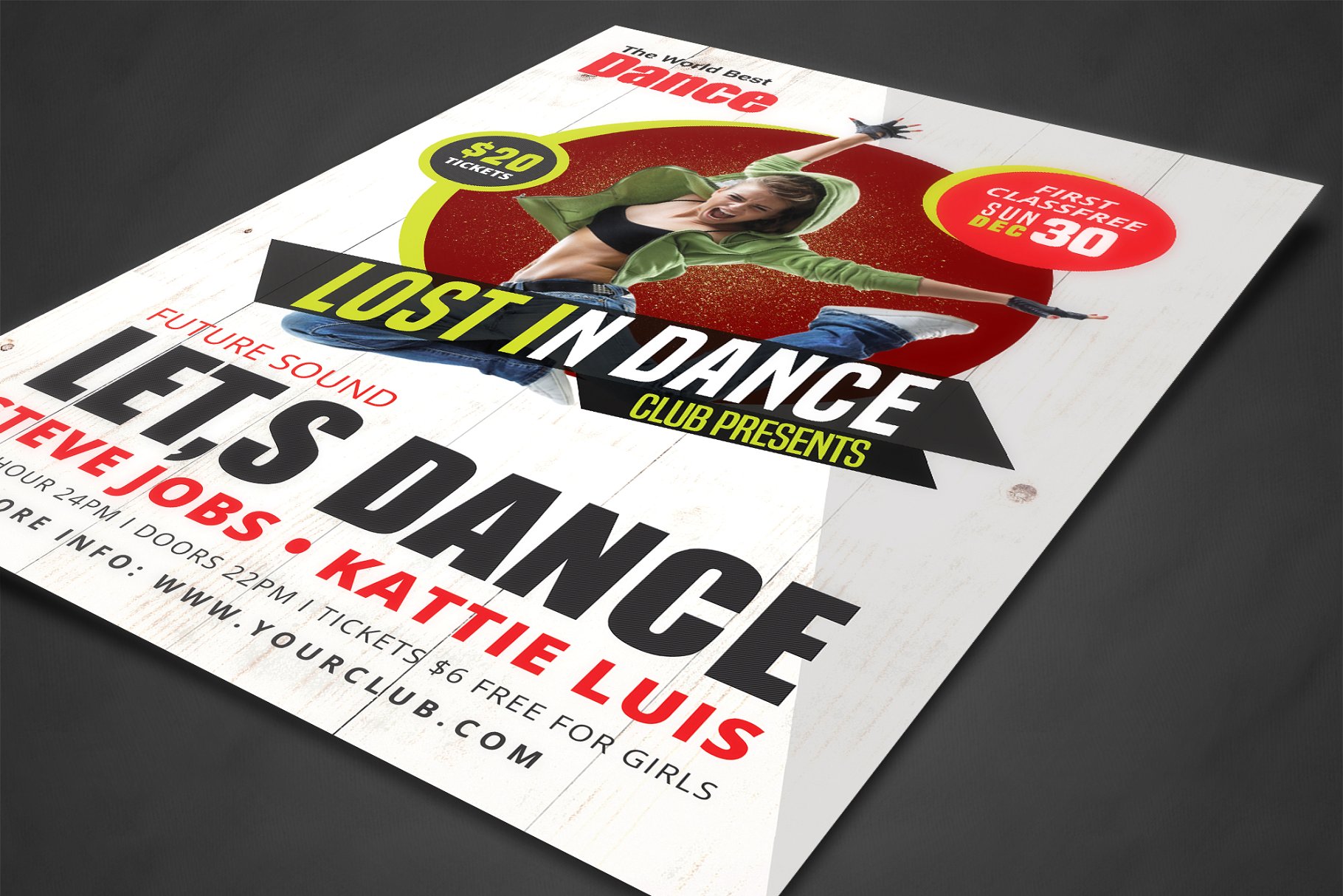 舞蹈培训中心宣传海报模板 Dance Flyer插图(1)