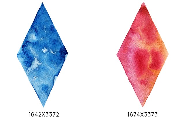 24款抽象几何水彩图形合集 Geometric Watercolor Shapes插图(2)