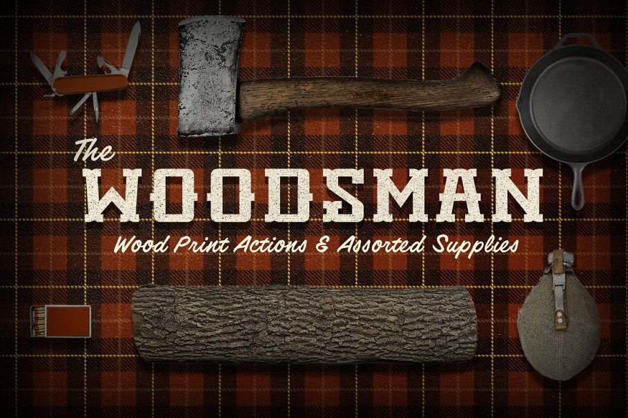 做旧木纹纹理PSD动作合集 The Woodsman-PSD Actions插图