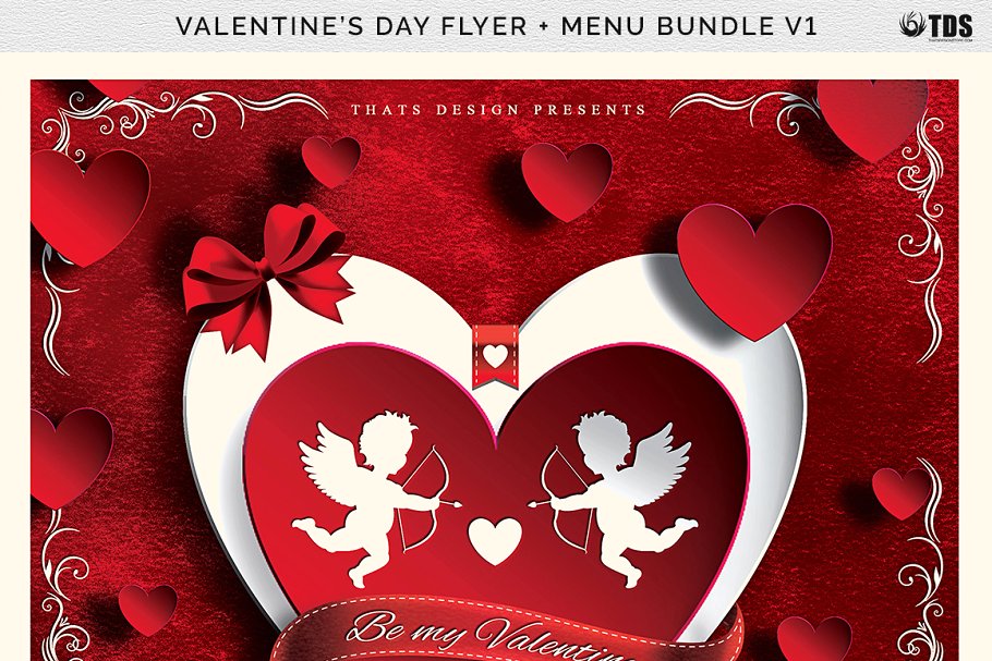 情人节主题传单PSD模板v1 Valentines Day Flyer+Menu PSD V1插图(7)