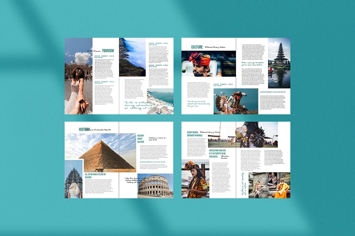 时尚高端简约多用途的高品质旅游旅行画册品牌手册杂志房地产楼书设计模板（indd）插图(1)
