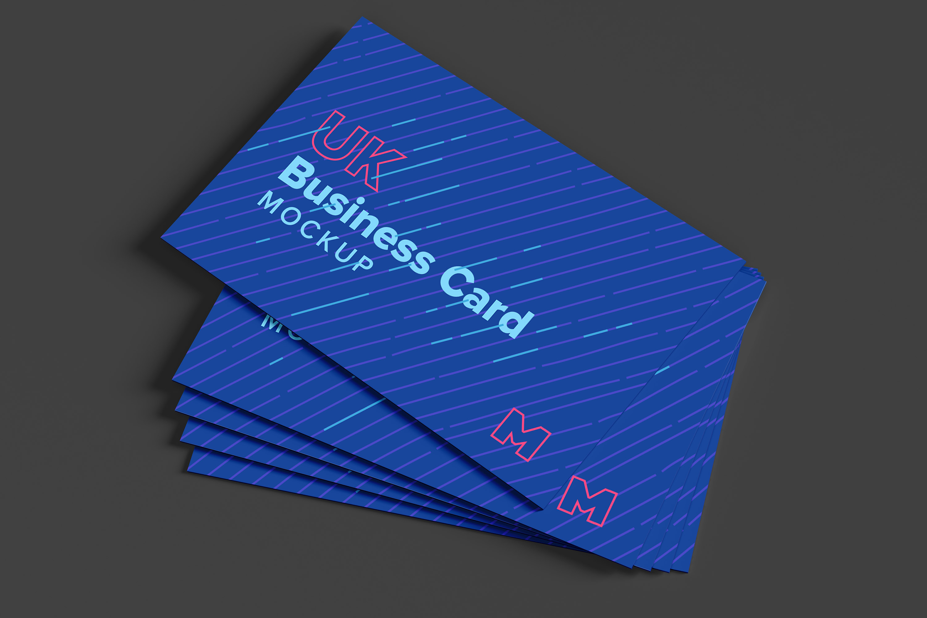 UK标准规格企业名片印刷效果图样机02 UK Business Cards Mockup 02插图(5)