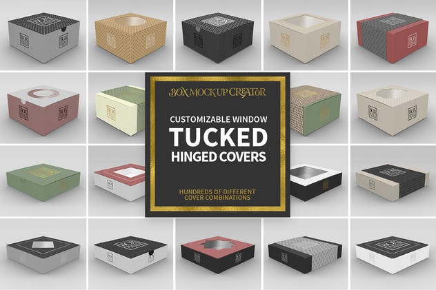 超级礼品盒包装盒样机合集 Box Mockup Creator – Square Box Edition插图(4)