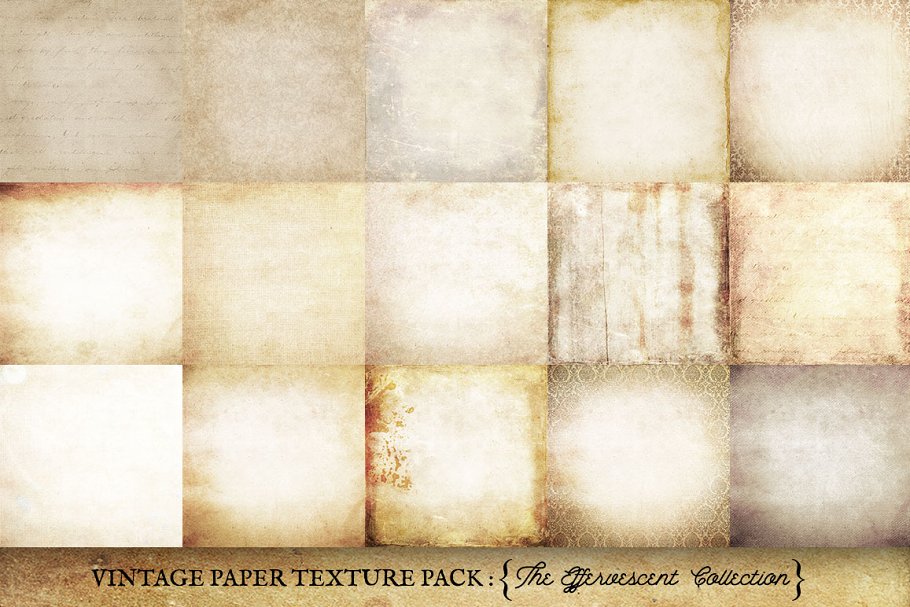复古做旧纸张纹理 Vintage Paper Textures Effervescent插图(1)