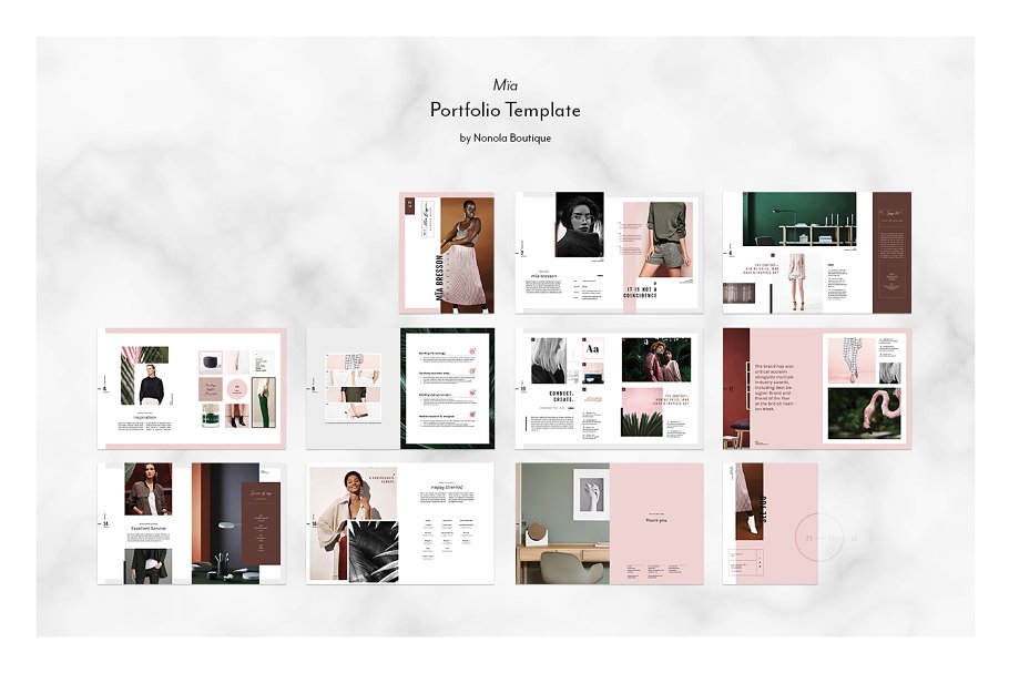 女性时尚主题产品目录＆产品画册模板 Portfolio & Catalog • Mïa插图(7)