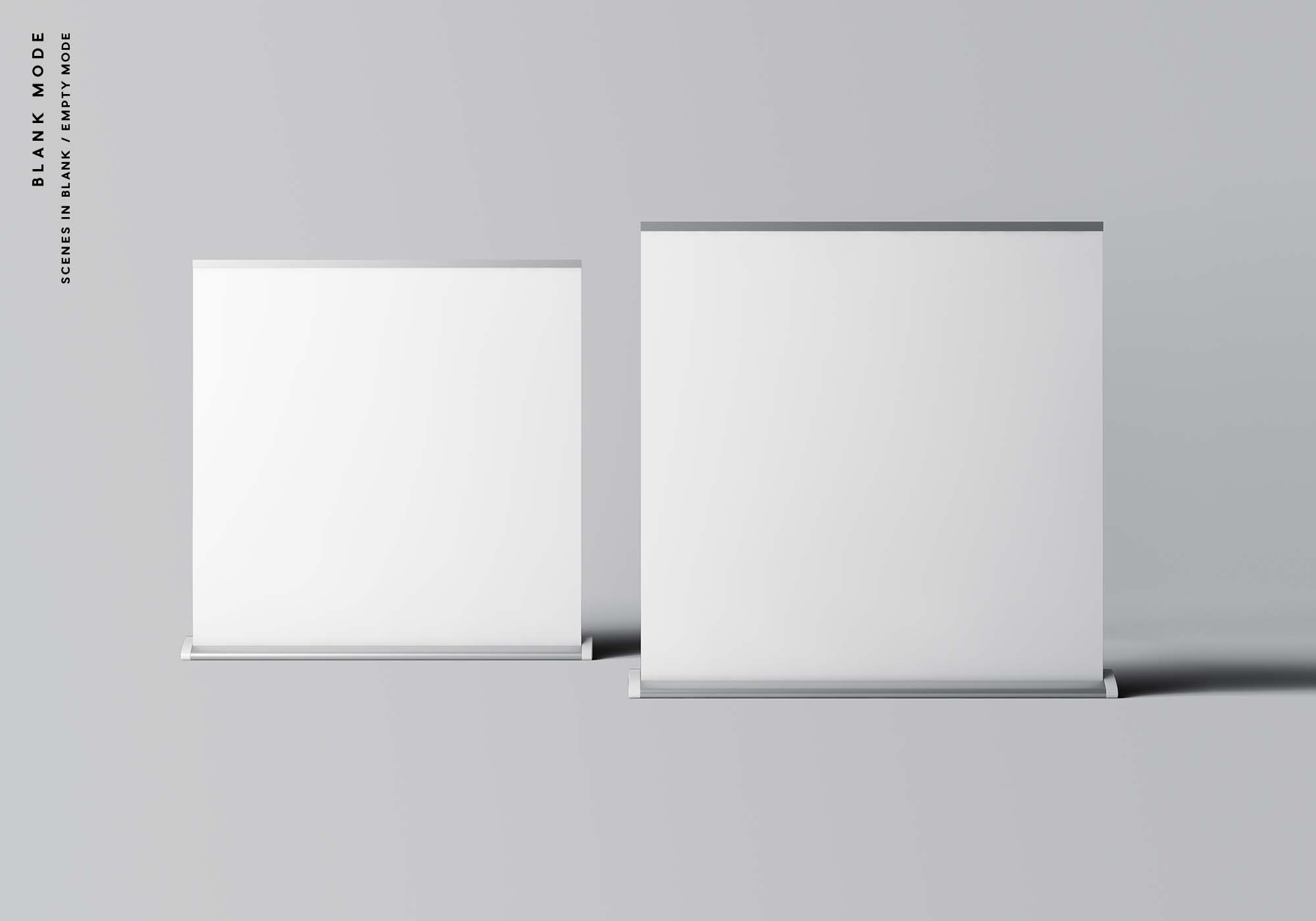 立式方形海报展架PSD样机模板 Wide Rollup Mockup插图(9)