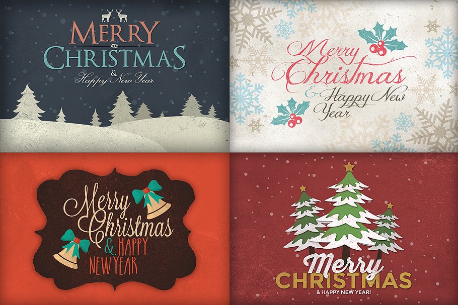圣诞节节日主题背景&贺卡模板v1 Christmas Background & Cards Vol.1插图(1)