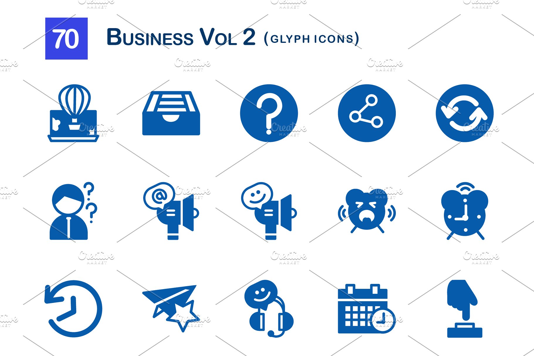 70款企业商务项目主题图标 70 Business Vol 2 Glyph Icons插图(4)