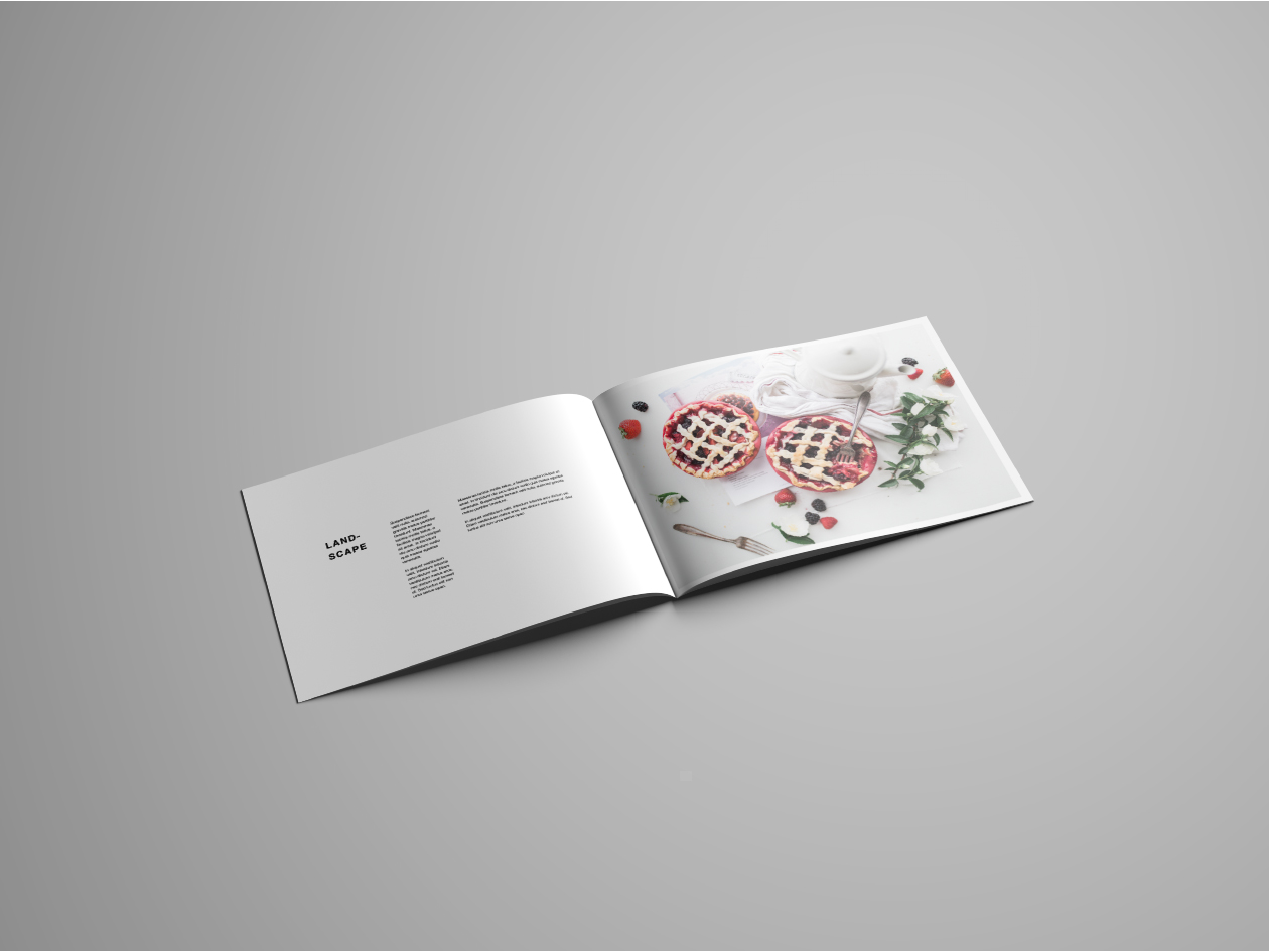 品牌宣传画册内页排版设计PSD样机 Landscape Brochure Mockup PSD插图(5)