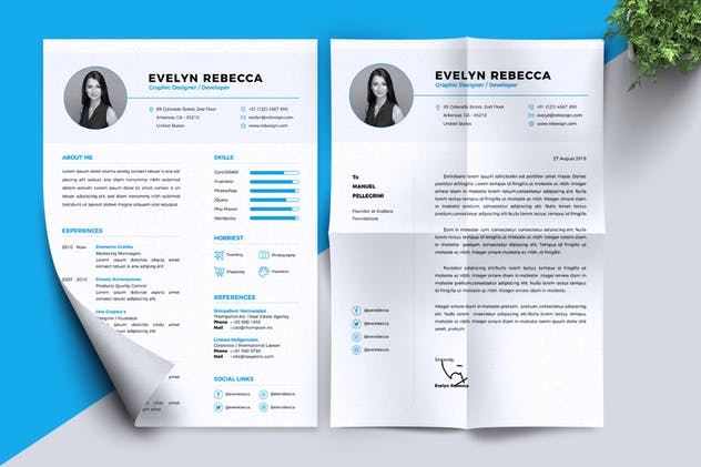 极简主义个人简历履历设计模板 Minimalist CV Resume Vol. 01插图(1)