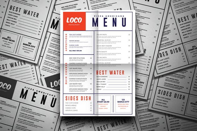 极简主义版式餐厅菜单模板 Simple Food Menu插图(1)
