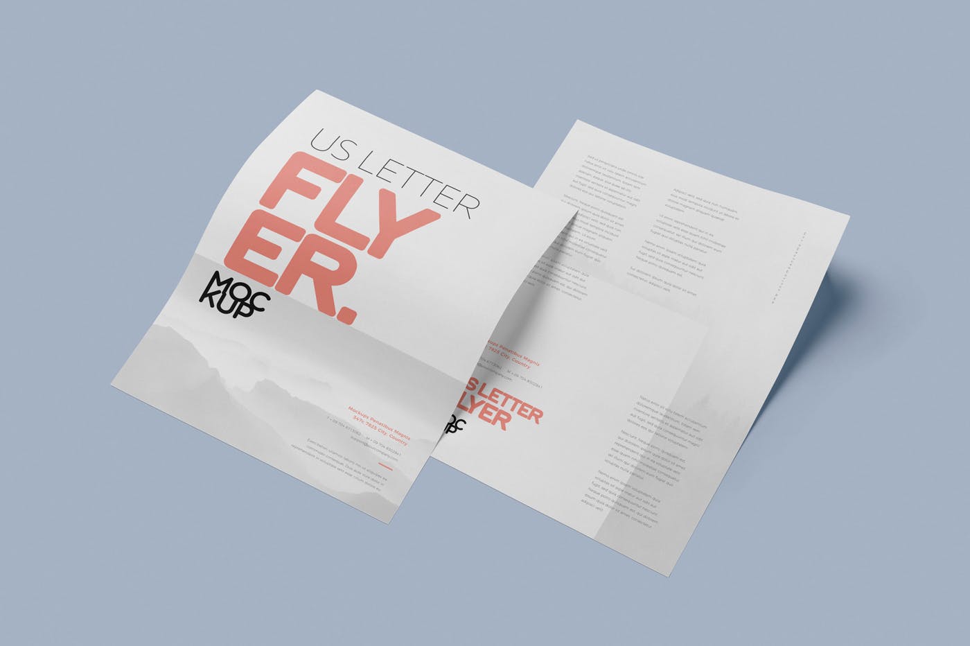 美国信纸设计规格企业传单设计效果图样机 US Letter Flyer Mock-Up插图(1)
