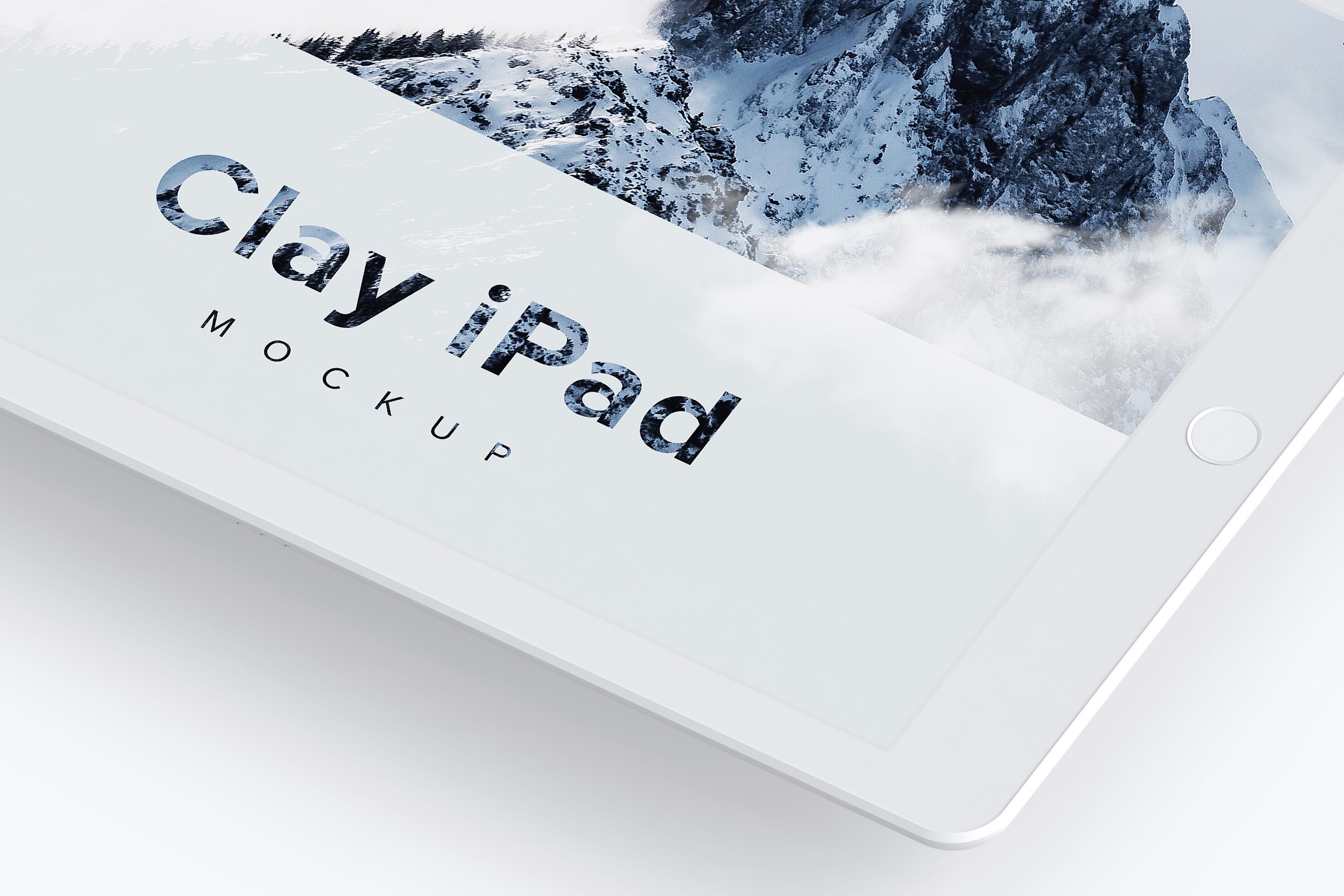 iPad平板电脑屏幕界面设计图样机模板02 Clay iPad 9.7 Mockup 02插图(1)