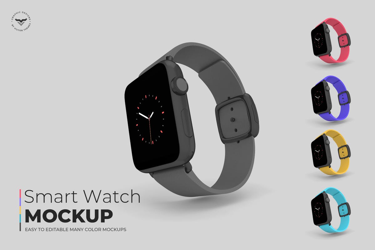 Apple Watch智能手表样机模板 Smart Watch Mockups插图