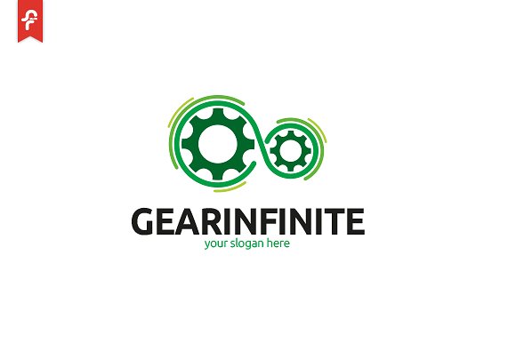 齿轮组图形Logo模板 Gear Infinite Logo插图(2)