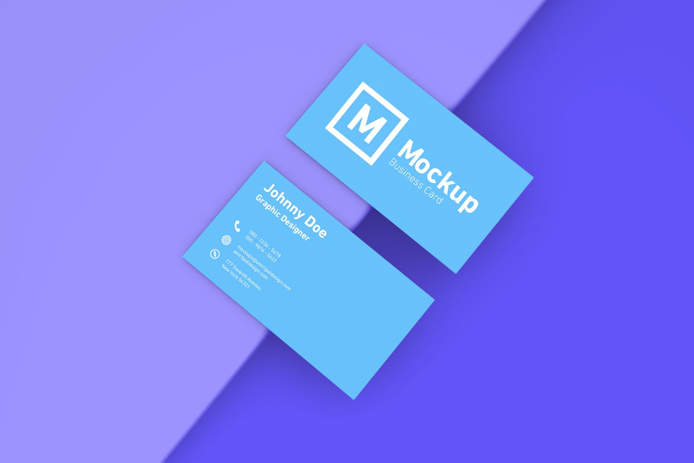 极简设计风格商务名片设计效果图样机 Minimal Business Card Mockup插图