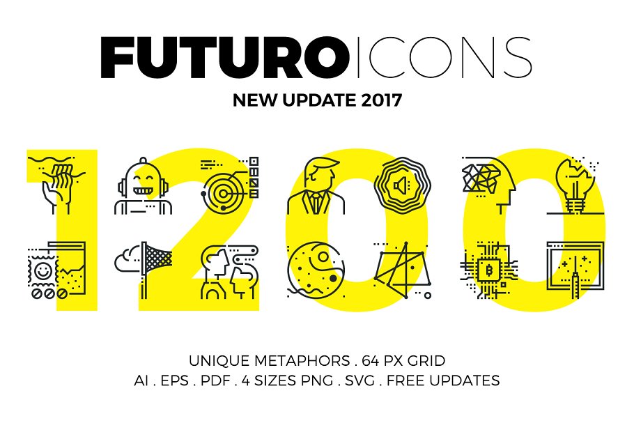 创意多用途线条图标合集 Futuro Line Icons Collection插图