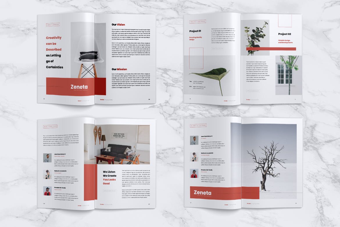 创意代理公司产品手册/企业画册设计模板 ZENETA Creative Agency Company Profile Brochures插图(6)