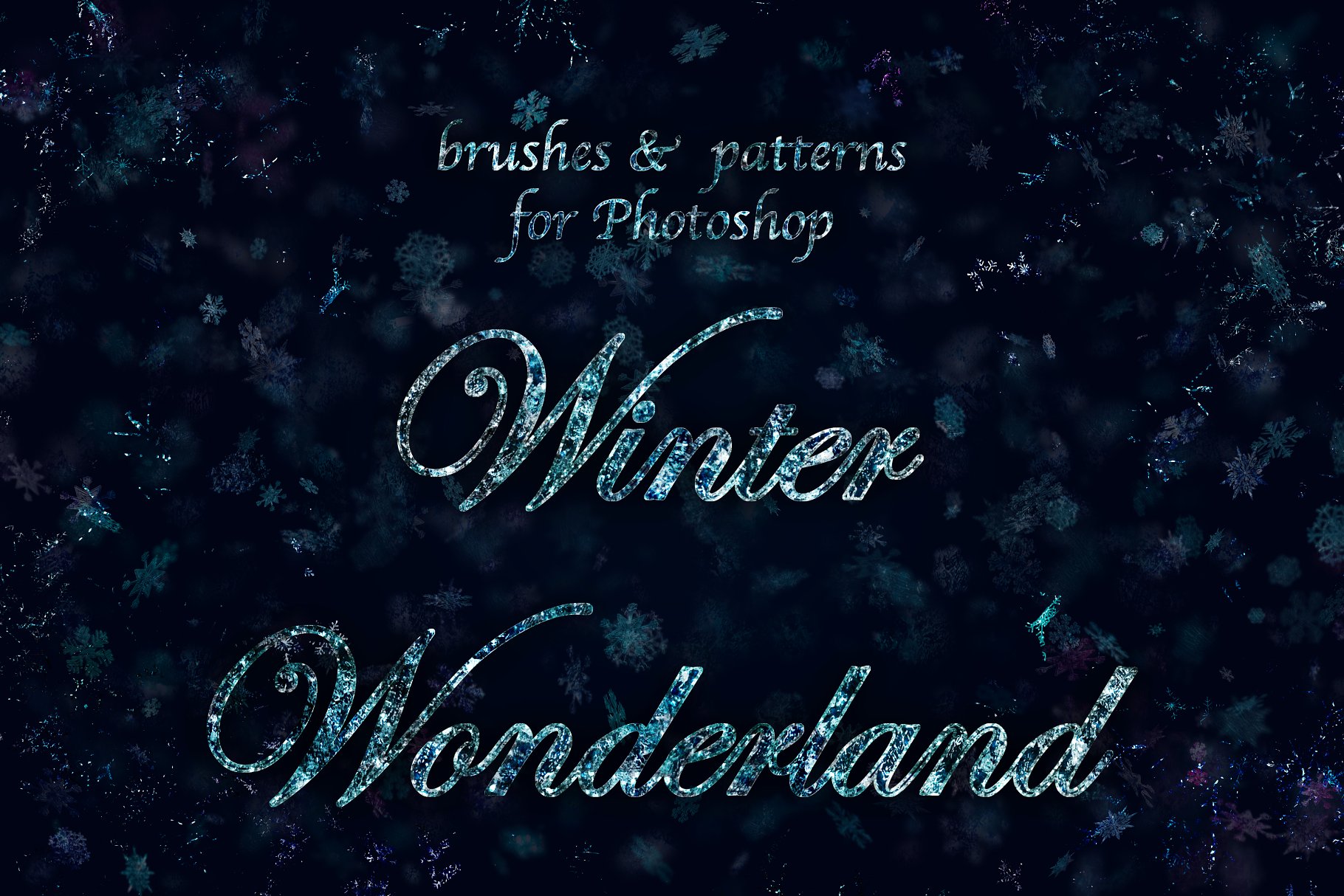 冰雪奇缘冬天主题纹理&笔刷合集[雪花、冰花&闪光] Winter Wonderland for Photoshop插图