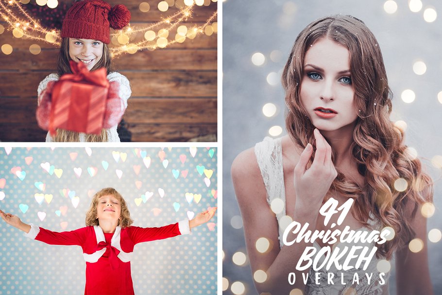 圣诞灯饰光影照片处理图层样式 Christmas Overlays for Photographers插图