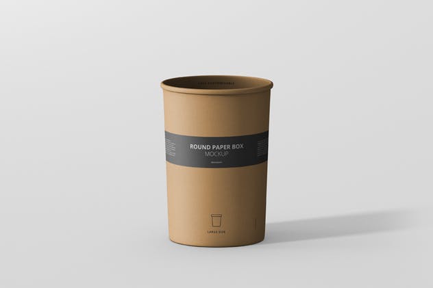 茶叶/咖啡大纸筒包装样机模板 Paper Box Mockup Round – Large Size插图(5)
