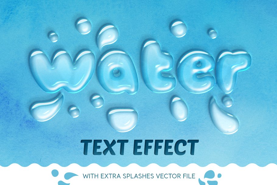 逼真水滴水纹效果PS字体样式 WATER TEXT EFFECT插图