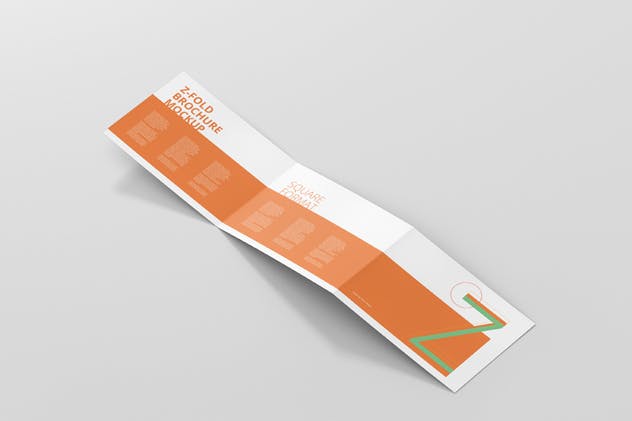 横向三折页菜单/广告册子样机模板 Z-Fold Brochure Mockup – Landscape Din A4 A5 A6插图(7)