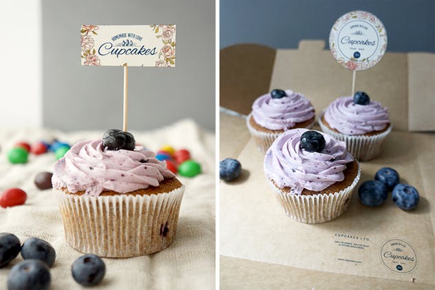 甜品蛋糕品牌标签样机模板 Cupcake Mockup插图(7)