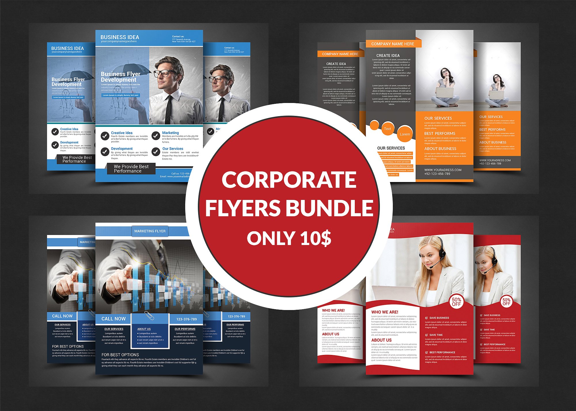 公司企业宣传册/海报集合 Corporate Flyer Bundle插图