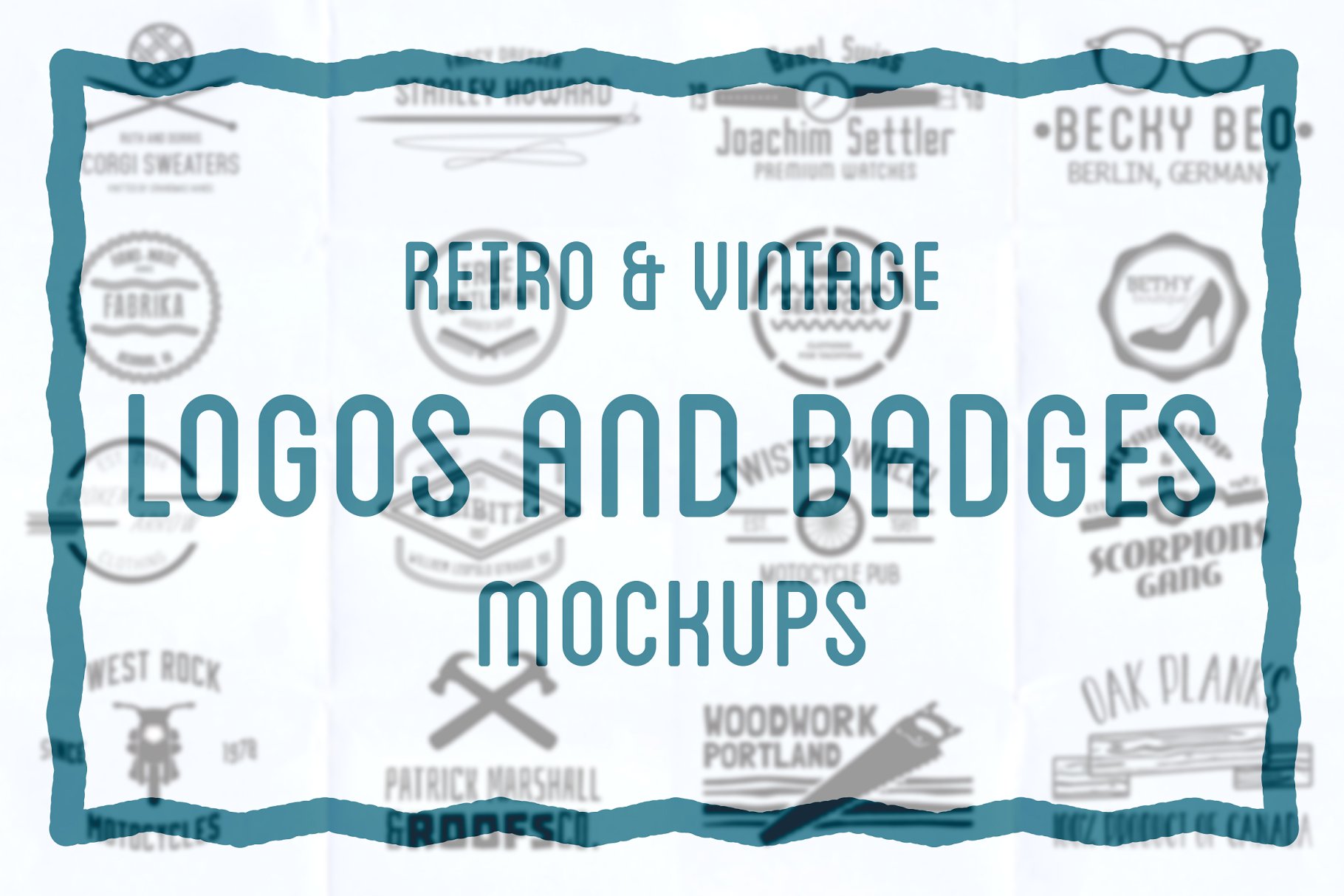 现代复古和复古风格的矢量Logo模型 Retro and vintage logo mockups插图