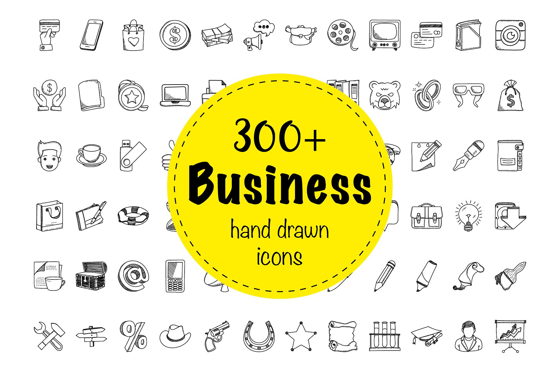 324款企业商务主题涂鸦图标 324 Business Doodle Icons插图
