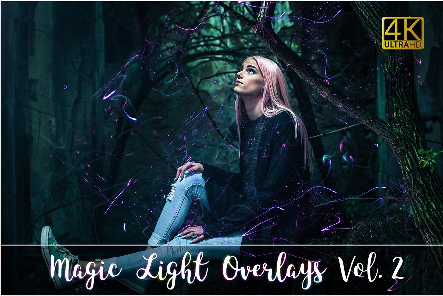 4K高清分辨率魔幻光线叠层背景V2 4K Magic Light Overlays Vol. 2插图