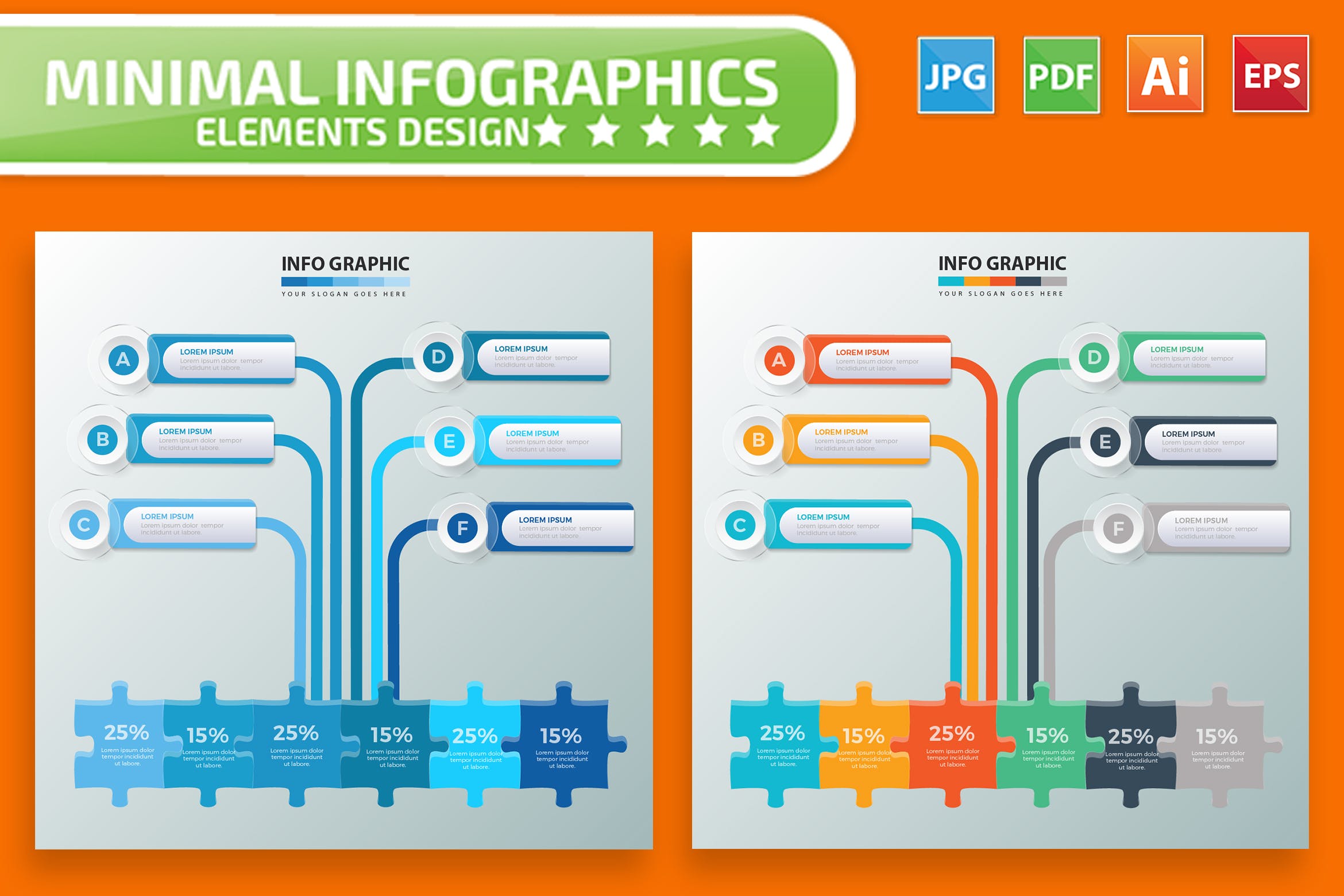流程步骤树状图信息图表设计素材 Infographic Elements Design插图