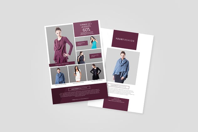 时尚服装品牌宣传海报设计模板 Fashion Promotion Flyer插图(1)