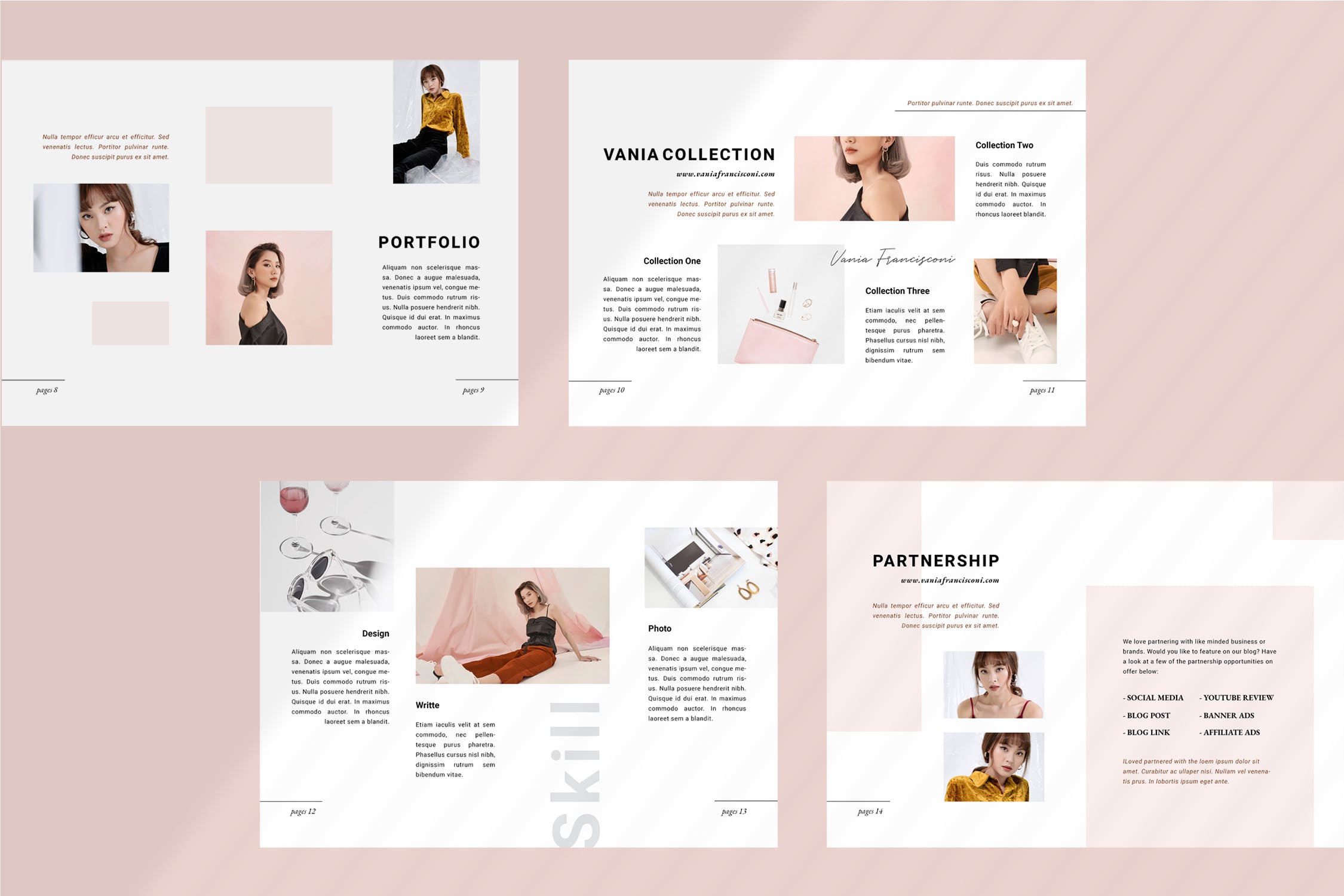 优雅时尚博客媒体品牌宣传设计素材工具包 Vania Media / Press Kit Template插图(4)