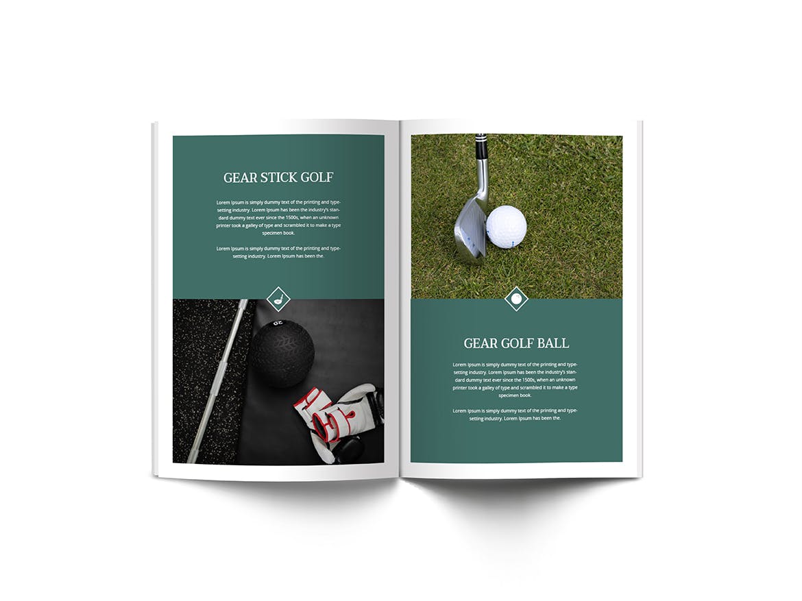高尔夫俱乐部简介宣传画册设计模板 Golf A4 Brochure Template插图(11)