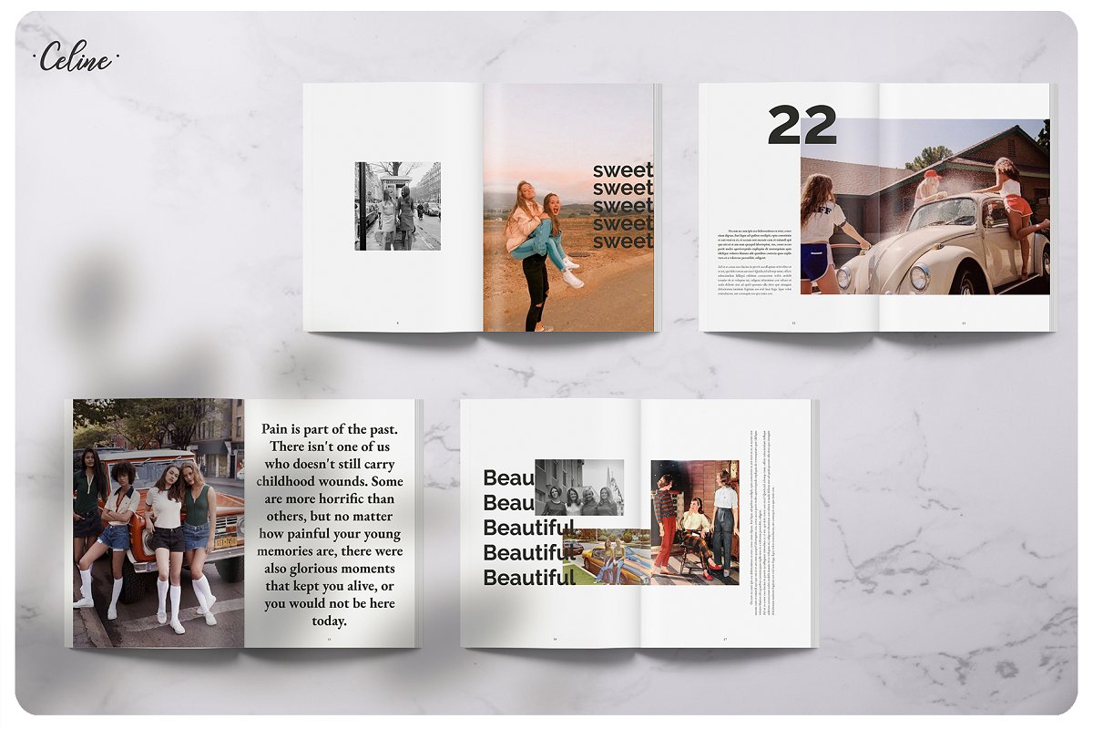 时尚简约PIXEL回忆图册杂志设计模板插图(3)