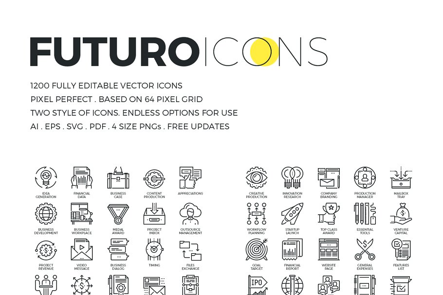 创意多用途线条图标合集 Futuro Line Icons Collection插图(1)