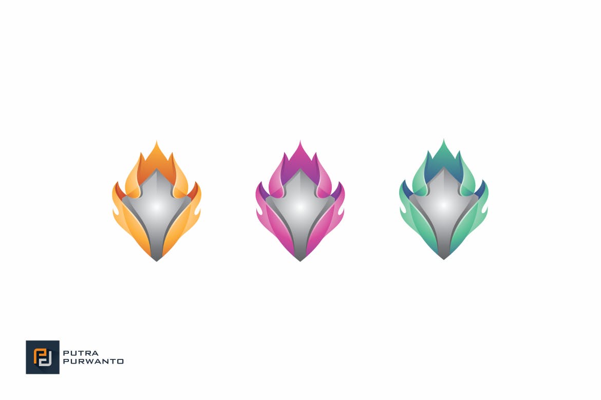 火焰盾牌图形安防品牌商标Logo设计模板 Fire Shield – Logo Template插图(3)