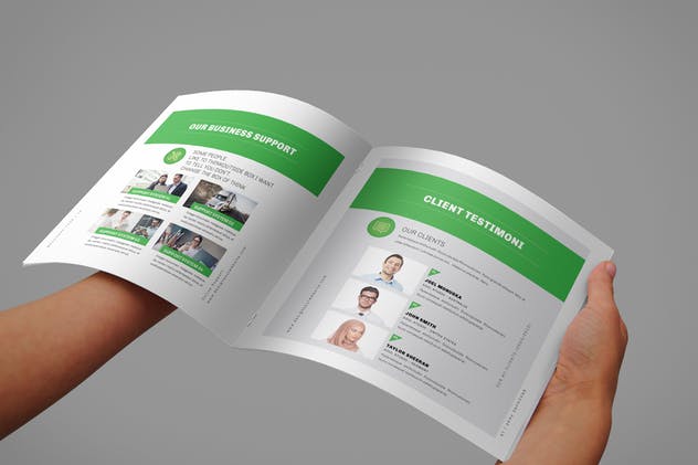 20页企业简介宣传画册设计INDD模板 Square Brochure插图(9)