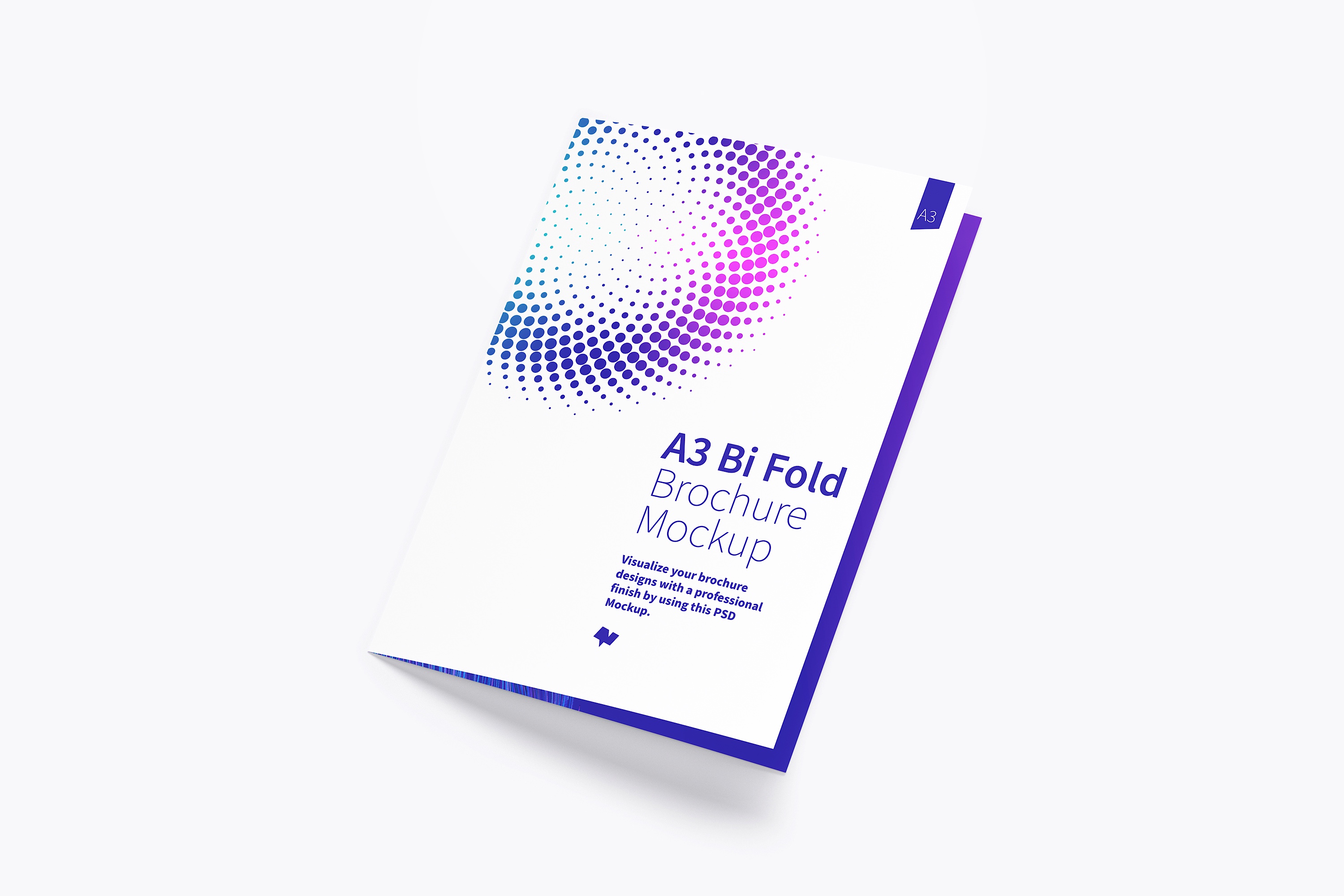 A3双折页设计传单小册子设计图样机模板01 A3 Bi Fold Brochure Mockup 01插图(1)