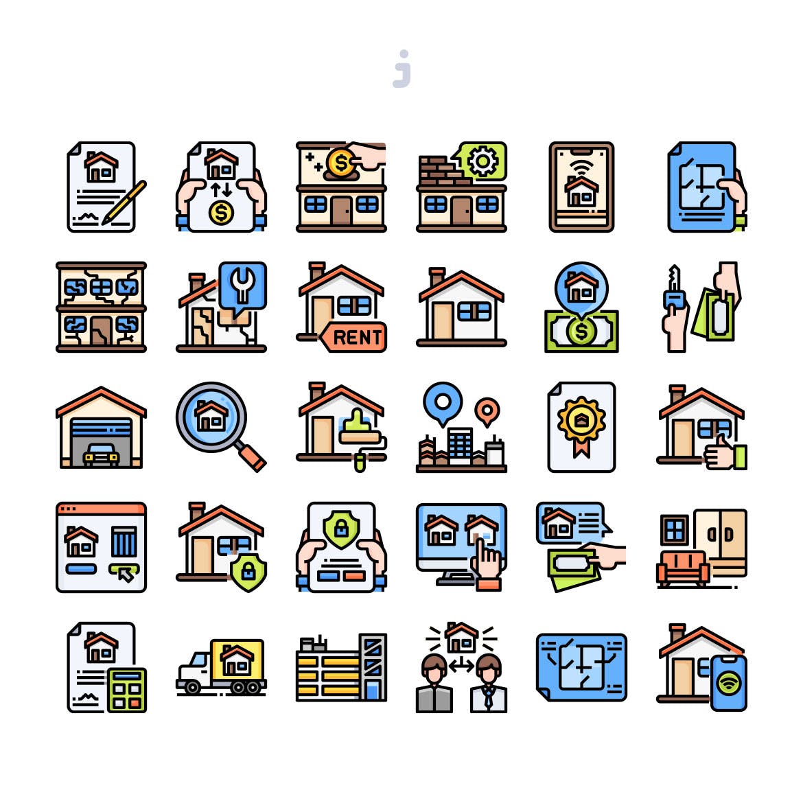 30个房地产主题矢量图标 30 Real Estate Icons插图(1)