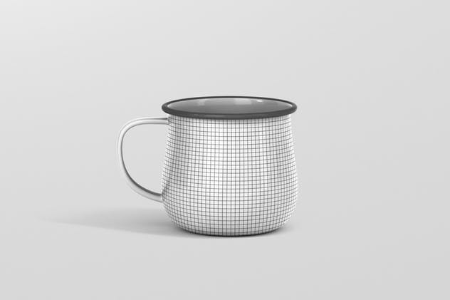 高分辨率圆形珐琅杯子样机 Round Enamel Mug Mockup插图(11)