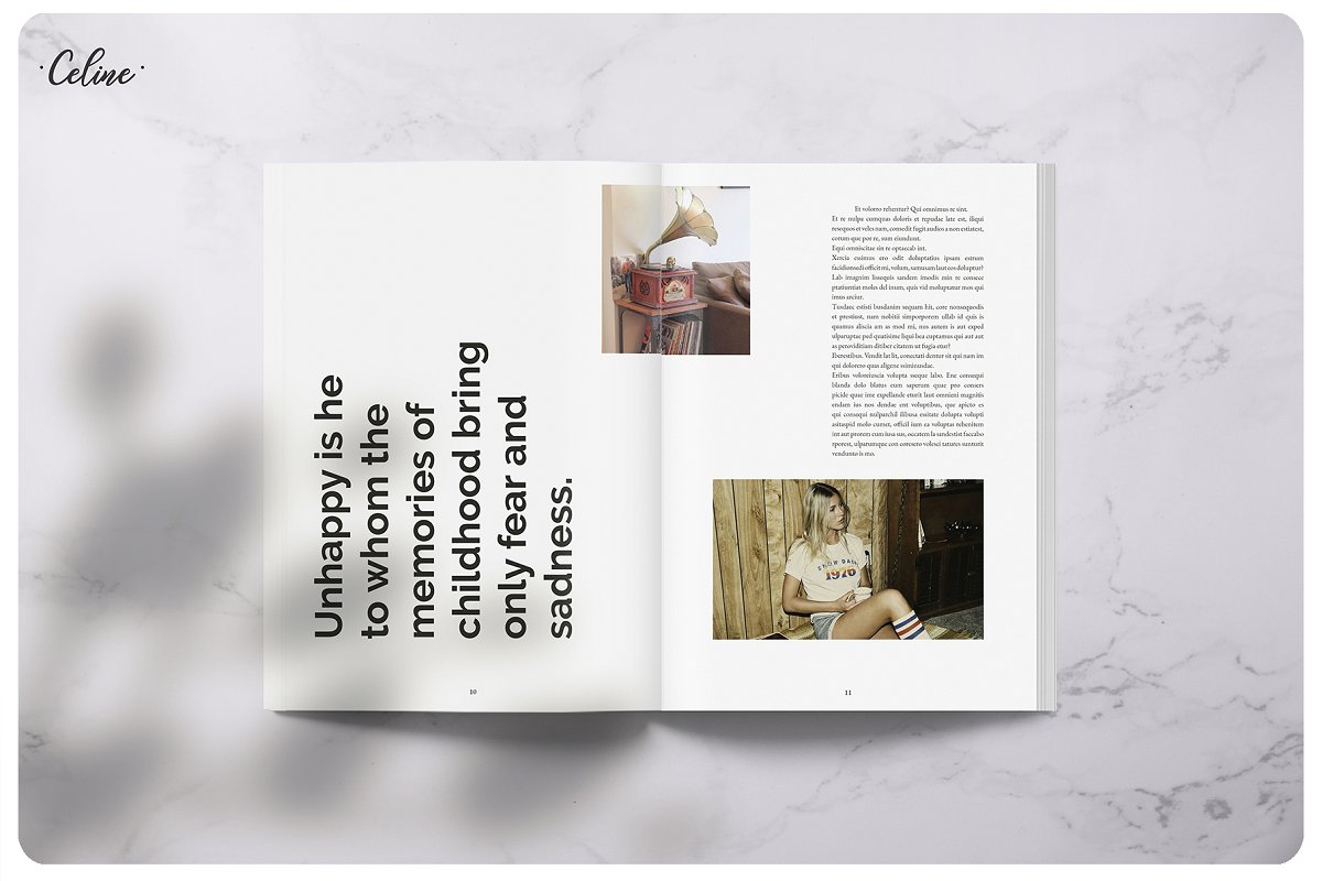 时尚简约PIXEL回忆图册杂志设计模板插图(4)