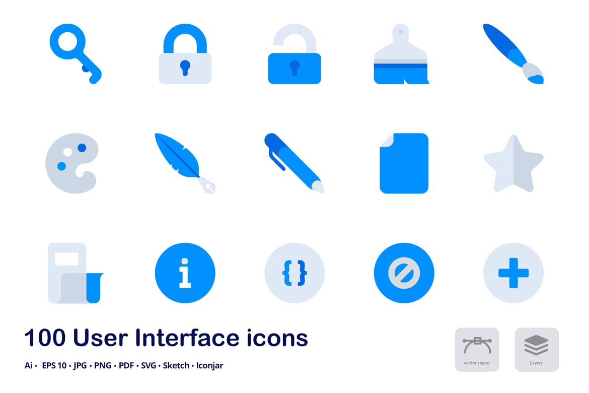 100枚用户界面设计双色调扁平化图标素材 User Interface Accent Duo Tone Flat Icons插图(6)